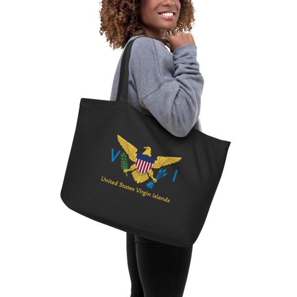 ONE VI - (BLACK) Large organic tote bag - Image 2