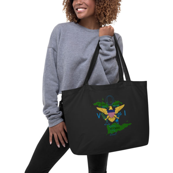 ONE VI - (BLACK) Large organic tote bag