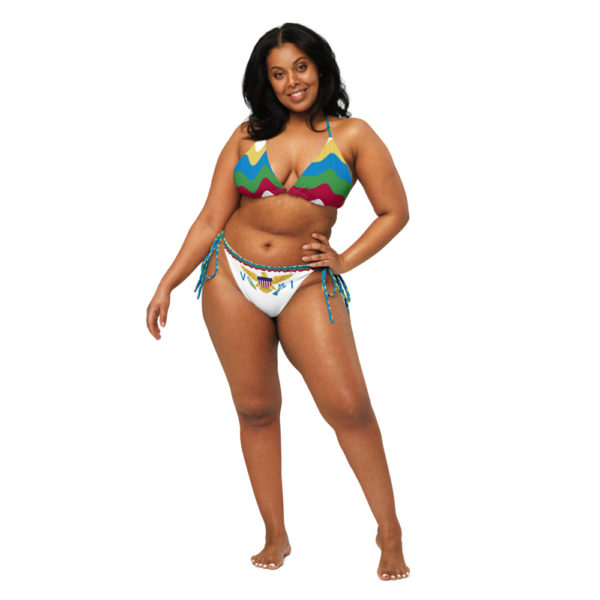 VI RAINBOW FLARE CRUZ GYAL - All-over print recycled string bikini - Image 7