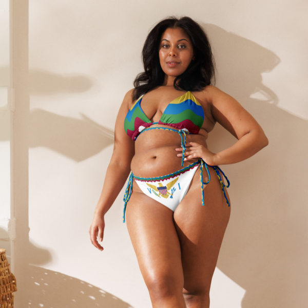 VI RAINBOW FLARE CRUZ GYAL - All-over print recycled string bikini - Image 11