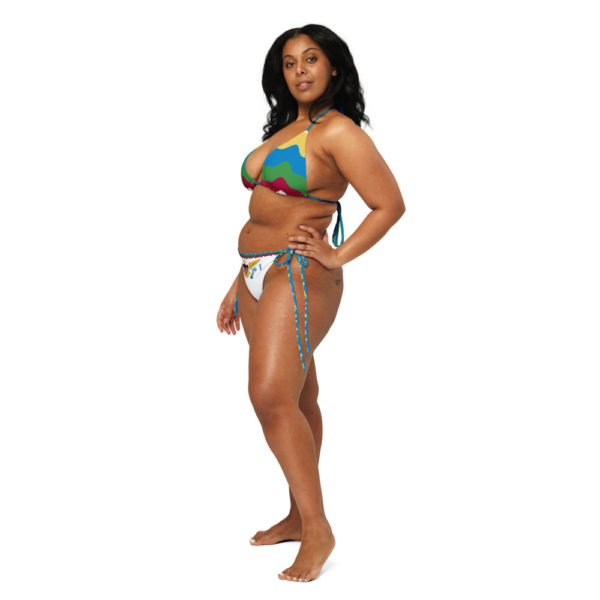 VI RAINBOW FLARE CRUZ GYAL - All-over print recycled string bikini - Image 3
