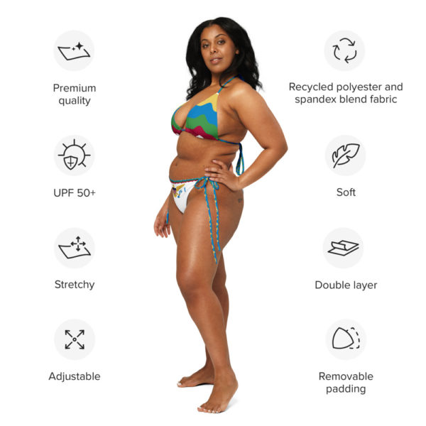 VI RAINBOW FLARE CRUZ GYAL - All-over print recycled string bikini - Image 4