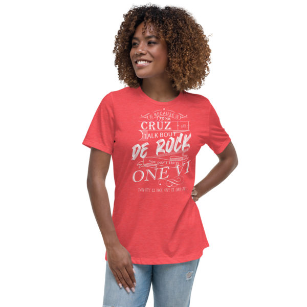 CRUZ TALK BOUT ROCK (DARK COLORS) - Women's Relaxed T-Shirt - Image 5