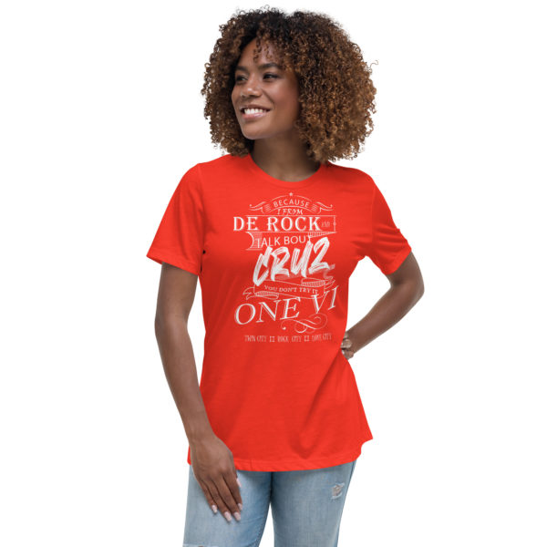 ROCK TALK BOUT CRUZ (DARK COLORS) - Women's Relaxed T-Shirt - Image 4