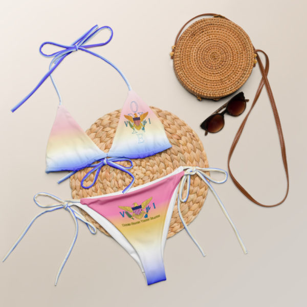PASTEL ROCK CITY - All-over print recycled string bikini - Image 7