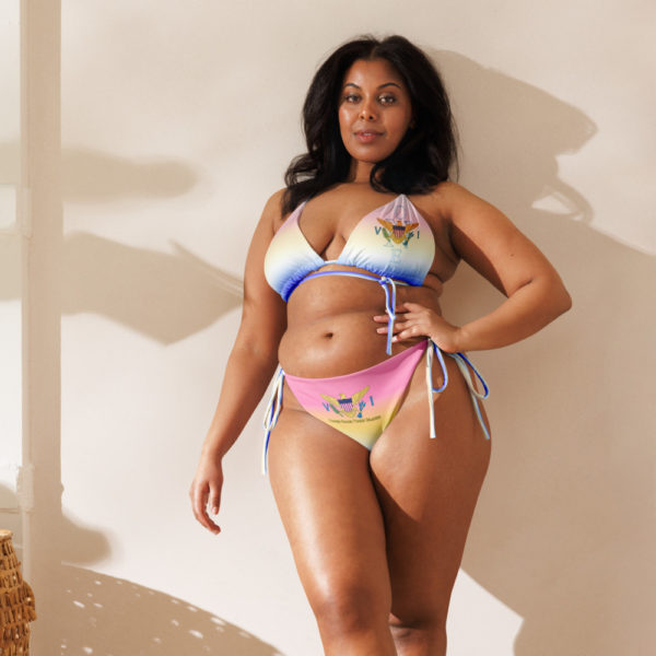 PASTEL ROCK CITY - All-over print recycled string bikini - Image 8