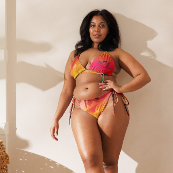 CARIBBEAN VI - All-over print recycled string bikini - Image 6