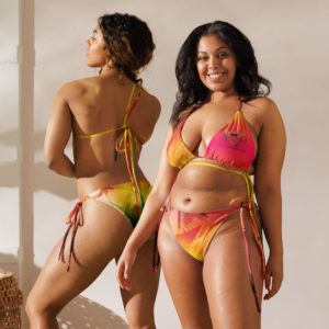 CARIBBEAN VI - All-over print recycled string bikini