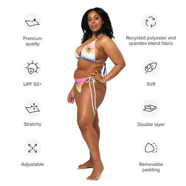 PASTEL ROCK CITY - All-over print recycled string bikini - Image 12