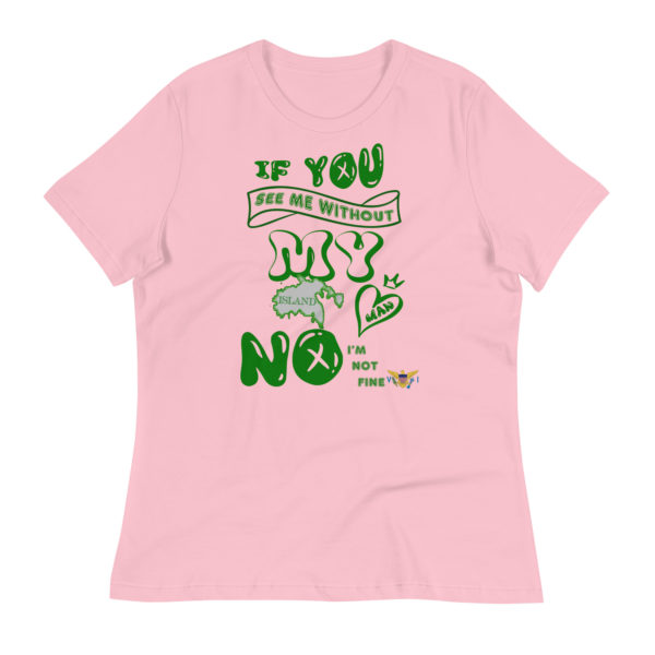 NOT OK WITHOUT MY ISLAND MAN STJ (LIGHT COLORS) - Women's Relaxed T-Shirt - Image 4
