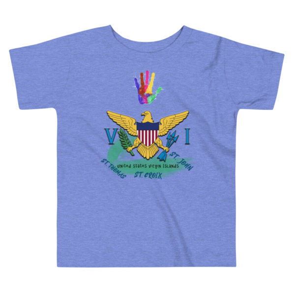 VI COLORED HANDPRINT - Toddler Short Sleeve Tee - Image 7