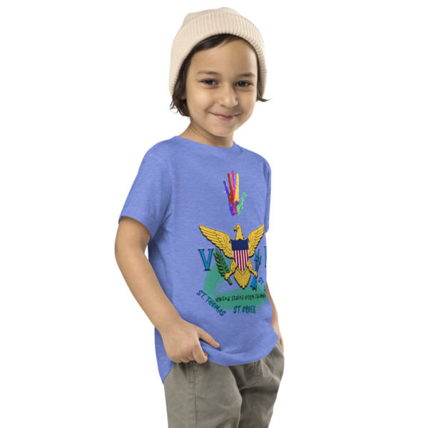 VI COLORED HANDPRINT - Toddler Short Sleeve Tee - Image 9