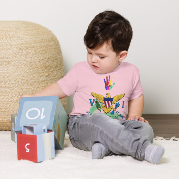 VI COLORED HANDPRINT - Toddler Short Sleeve Tee - Image 4