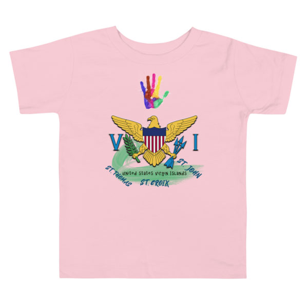 VI COLORED HANDPRINT - Toddler Short Sleeve Tee - Image 2