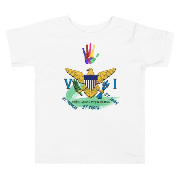 VI COLORED HANDPRINT - Toddler Short Sleeve Tee - Image 3